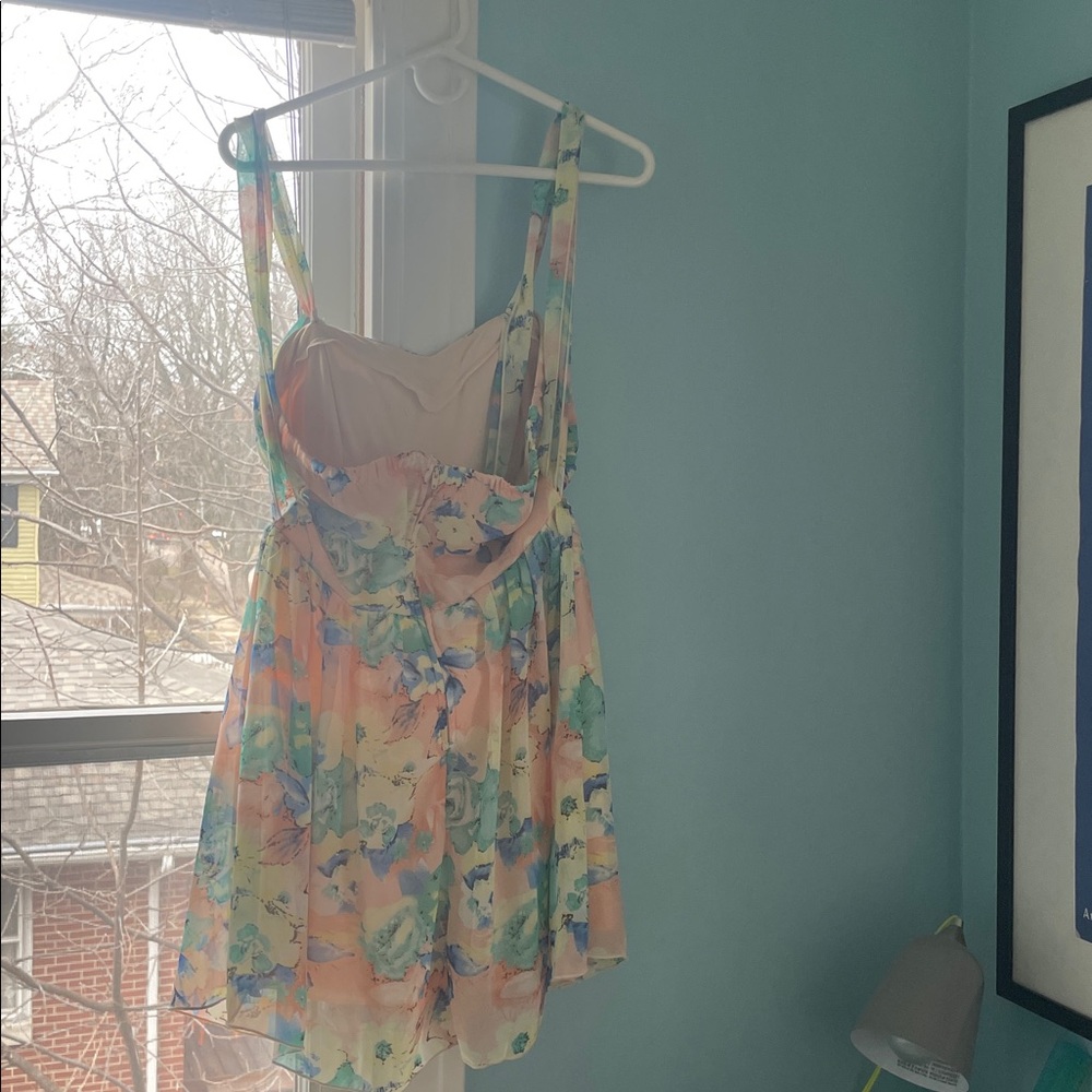 Floral Dress - Multicolor. You can also wear it as a crop dress